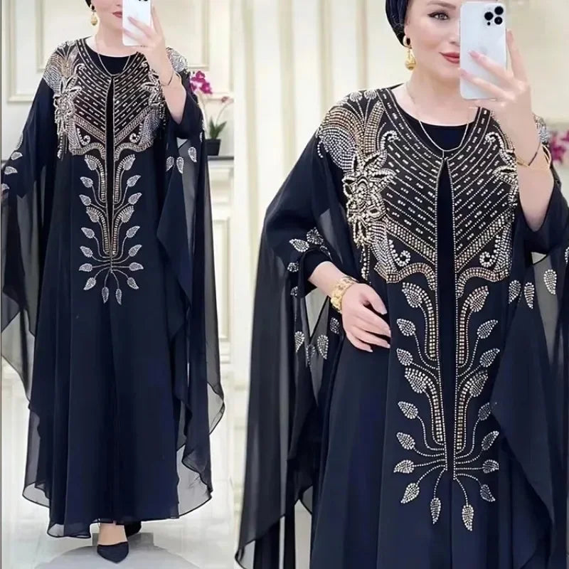 Luxury Dubai Abaya Dress for Women – Chiffon Caftan 2025