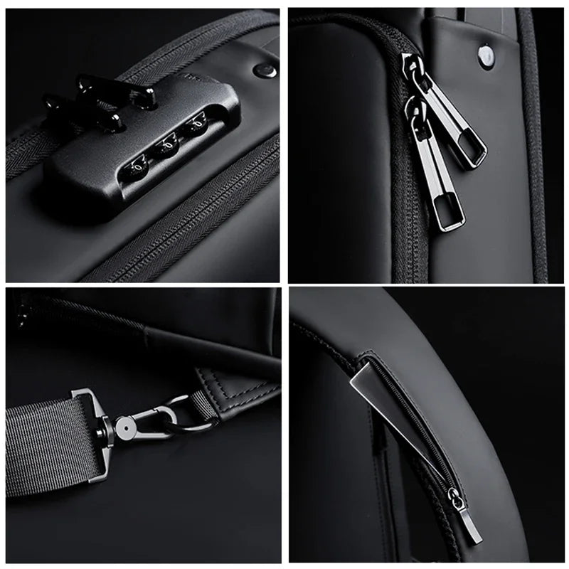 Designer Multifunction Anti-theft USB Shoulder Crossbody Bag.