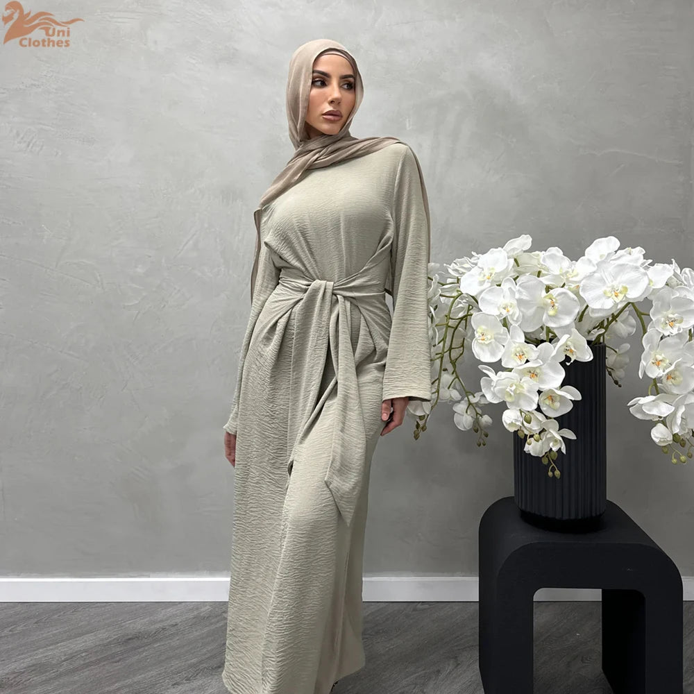 Women’s Elegant Ramadan Kaftan – Modest Plain Abaya, Islamic Dress for Eid