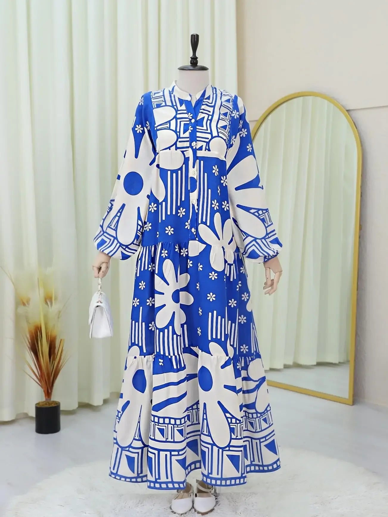 Formal Dress Turkish Muslim Dress for Women Middle Eastern Arab Single-breasted Fashionable Elegant Loose Abaya Dresses