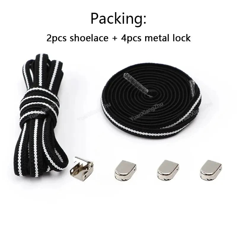 No Tie Shoe Laces Elastic Laces Sneakers Tennis Flat Shoelaces Without Ties Kids Adult Quick Shoe Lace Rubber Bands for Shoes