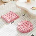 1 cookie shaped cushion, comfortable and soft circular cookie cushion, square cushion, suitable for indoor use at home