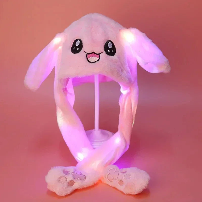 2024 New Cute Plush Bunny Hair Band Decoration Prop Rabbit Hat Moving Ears Funny Headband Ears Popping Up When Pressing The Paws