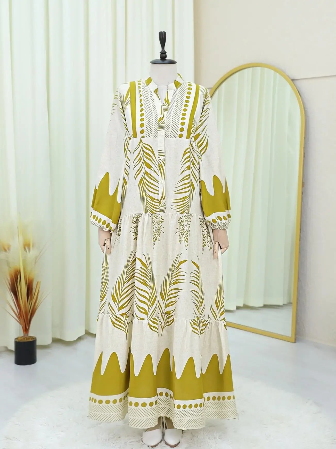 Formal Dress Turkish Muslim Dress for Women Middle Eastern Arab Single-breasted Fashionable Elegant Loose Abaya Dresses