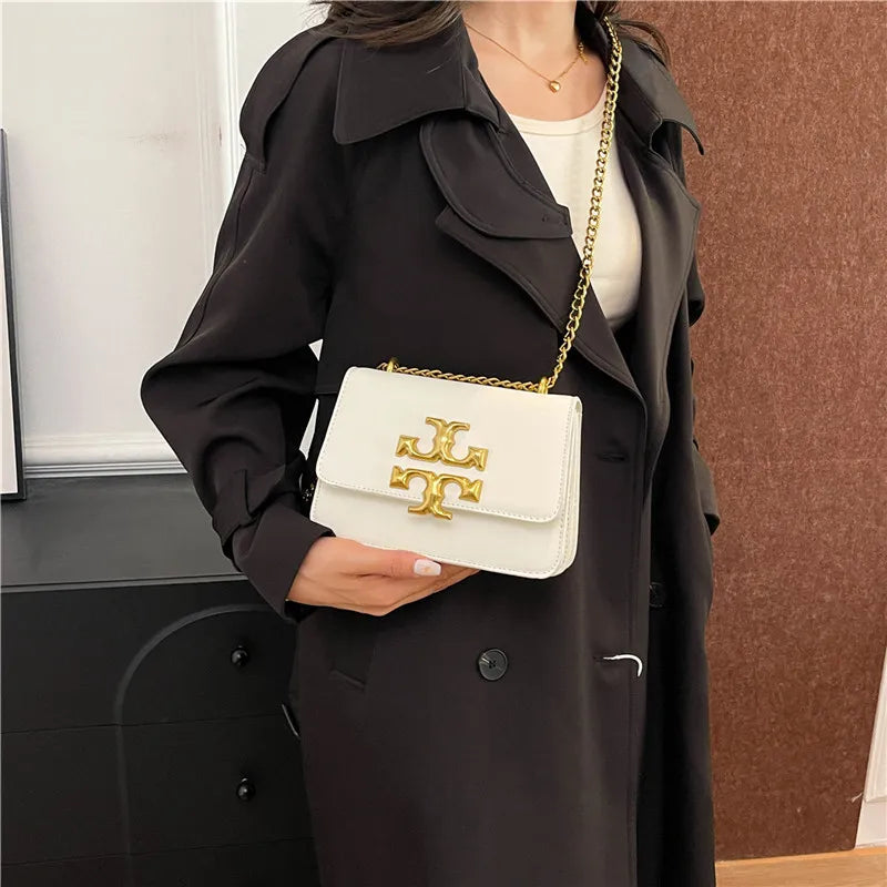 Women's 2025 New Large Capacity Small Square Bag Chain Sweet Style Fashionable Trendy Handheld Shoulder Crossbody Ladies Bag