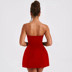 Sexy A-Line Dress Women's Summer New Solid Sexy Sleeveless Off Shoulder Bodycon Dresses Fashion Elegant Club Party Lady Dresses