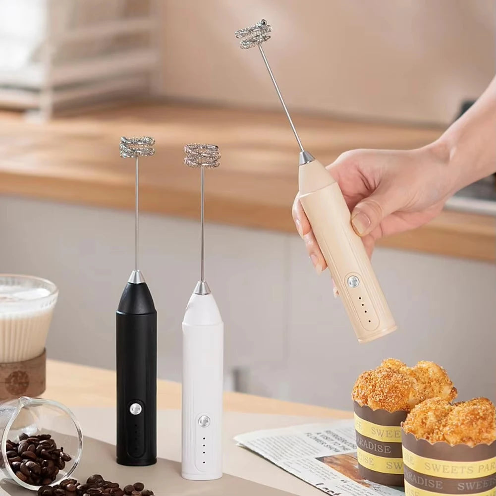 Wireless electric milk frother, milk frother, handheld egg beater, hot coffee machine, mixer, mini portable food mixer