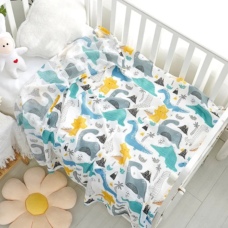 Bamboo Cotton Baby Blankets for Newborn Swaddling Wrap Soft Thin Bedding Bath Towel 2 Layer Gauze Stroller Blankets