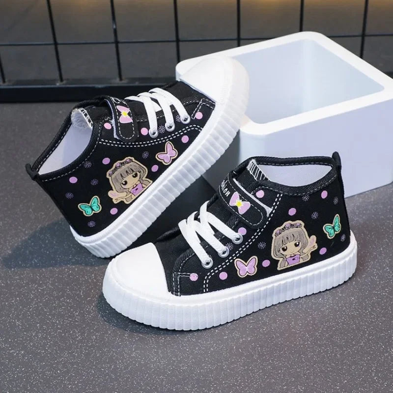 Multicolored Kids Casual Shoes Cartoon Mid Top Anti Slip
