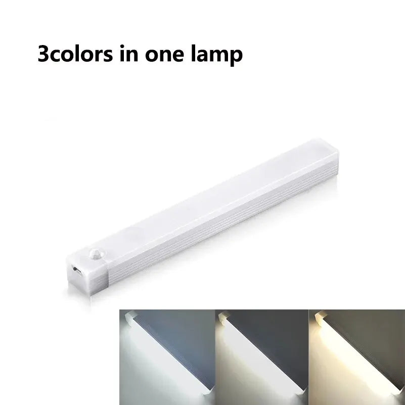 Motion Sensor LED Cabinet Light Type C Rechargeable Induction Night Light Wireless Portable Detector Lamp for Wardrobe Hallway