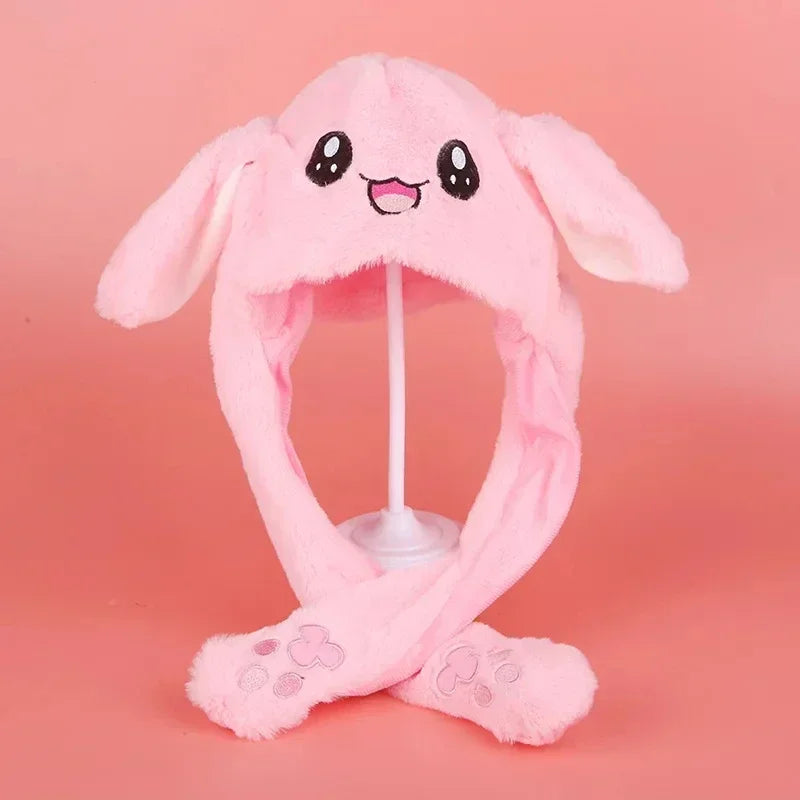 2024 New Cute Plush Bunny Hair Band Decoration Prop Rabbit Hat Moving Ears Funny Headband Ears Popping Up When Pressing The Paws