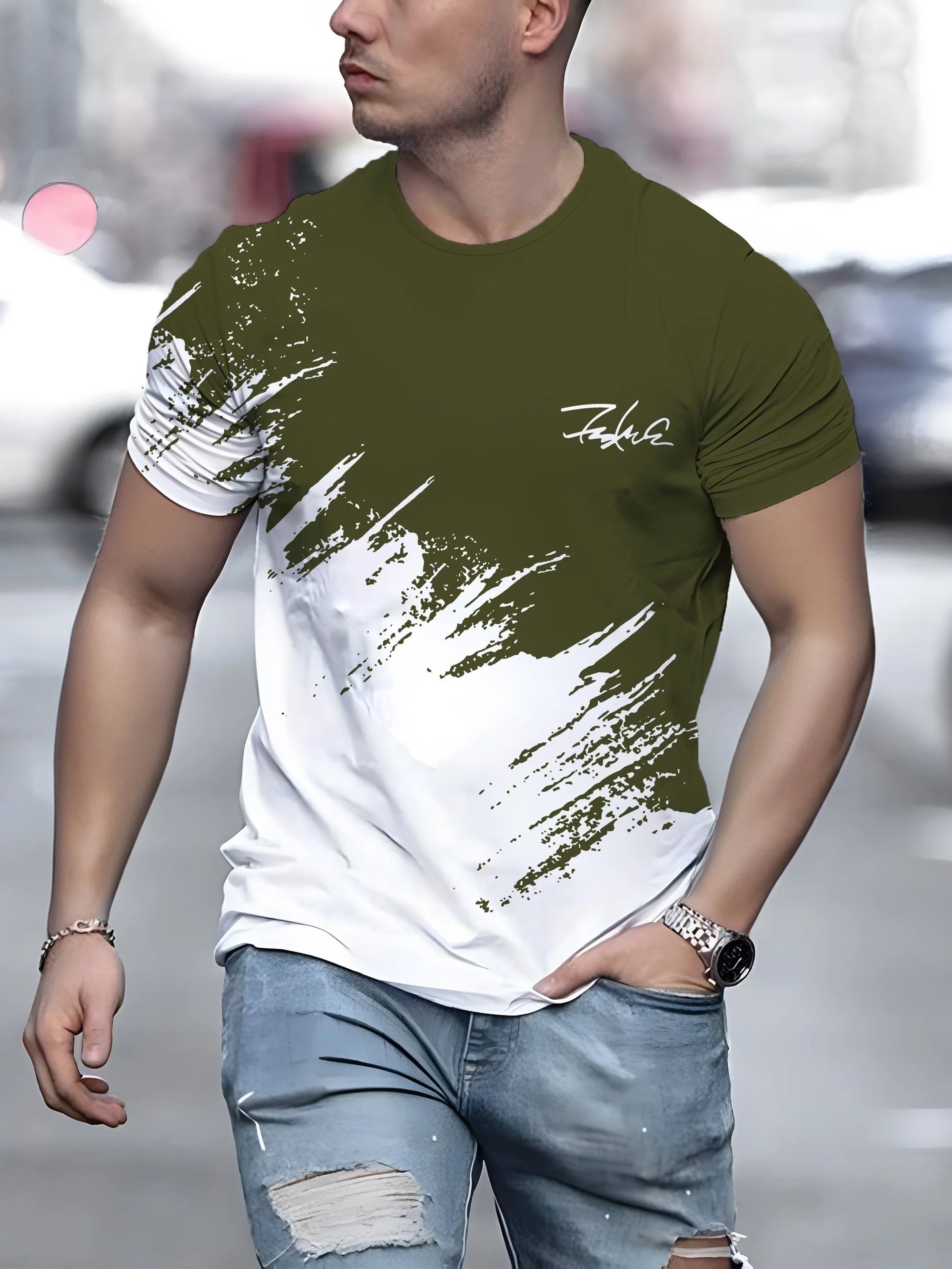 Men’s Casual Short Sleeve Crew Neck T-Shirt – Outdoor Pullover, Streetwear & Sports Tee, Oversized Fit