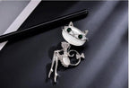 Opal Super Cute Kitten Cat Eye Stone Brooch Crystal Collar Creativity Dress Fashionable Style Sexy Wedding Accessories