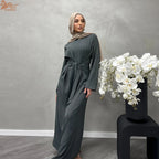 Women’s Elegant Ramadan Kaftan – Modest Plain Abaya, Islamic Dress for Eid