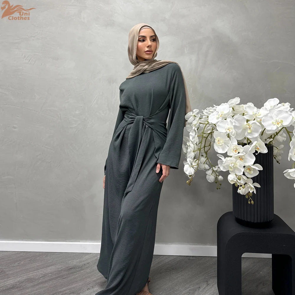 Women’s Elegant Ramadan Kaftan – Modest Plain Abaya, Islamic Dress for Eid