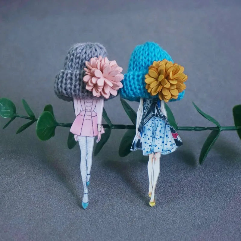 Cute Brooch For Woman Lady Acrylic Brooch Pins Suit Dress Clothing Accessories Christmas Gifts