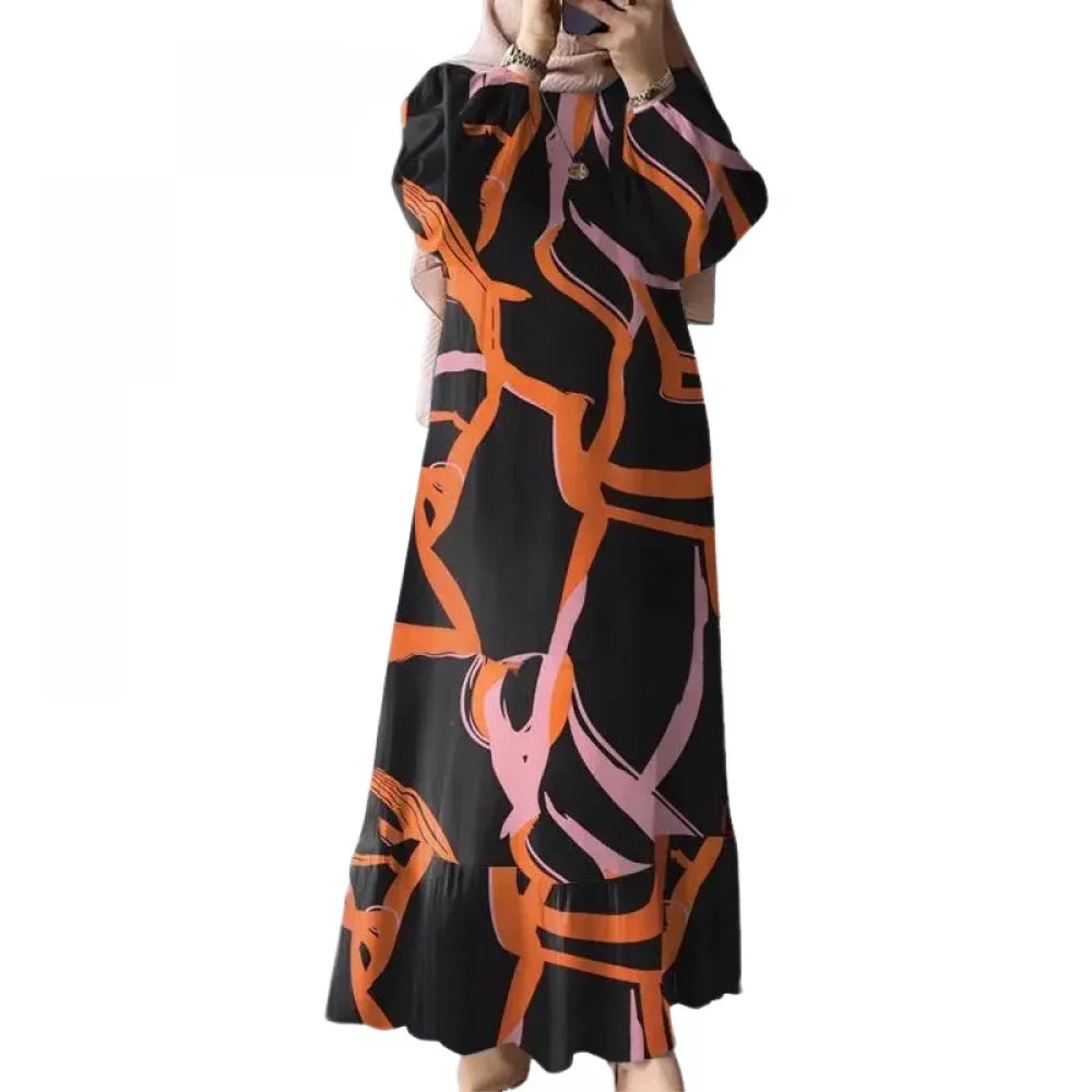 Women’s Elegant Muslim Abaya – Long Batwing Sleeve Kaftan for Ramadan & Prayer