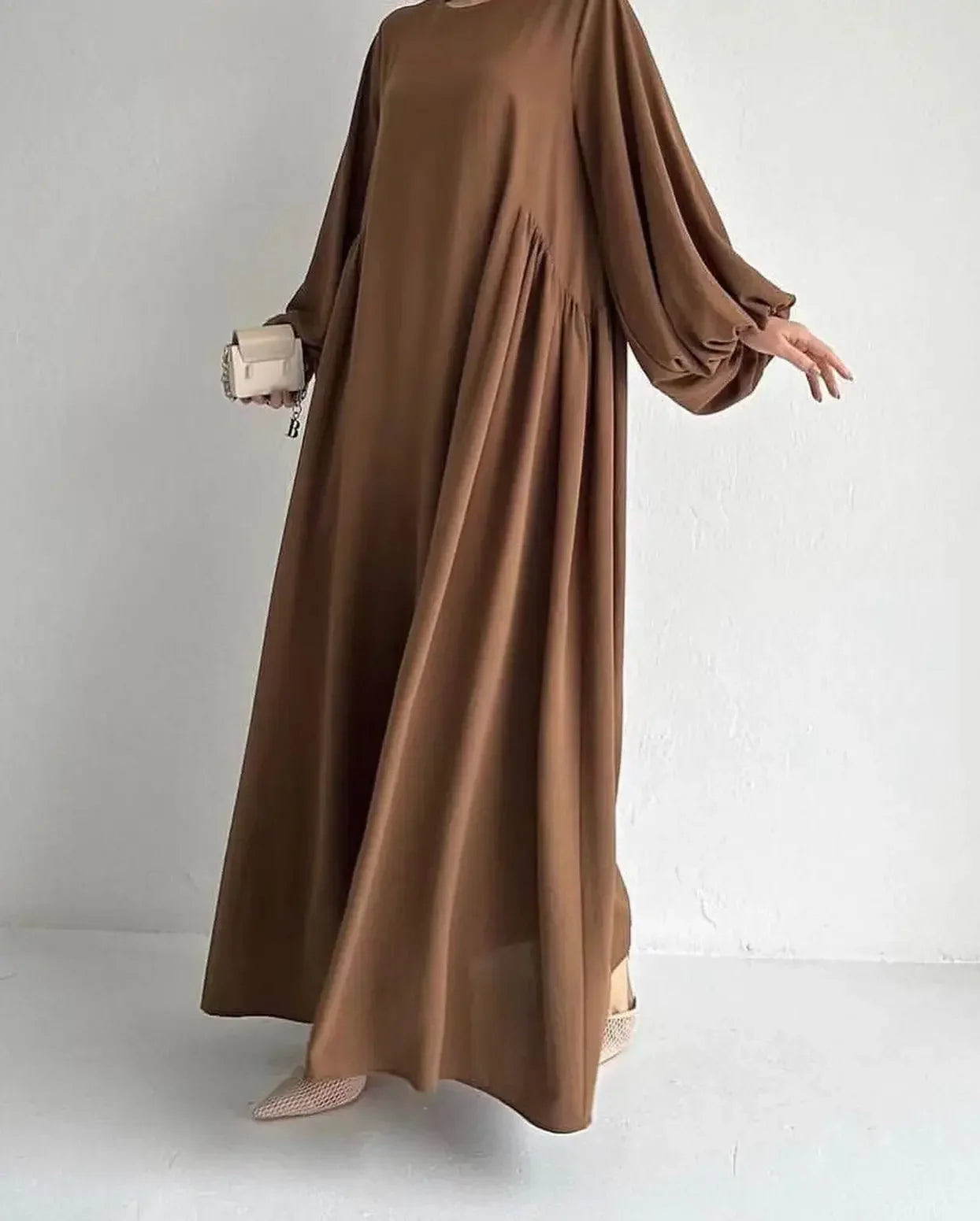 Women’s Ramadan & Eid Abaya – Long Modest Kaftan Dress, Islamic Jalaiya Maxi Robe