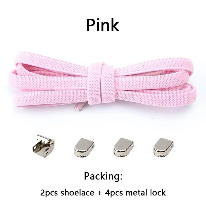No Tie Shoe Laces Elastic Laces Sneakers Tennis Flat Shoelaces Without Ties Kids Adult Quick Shoe Lace Rubber Bands for Shoes