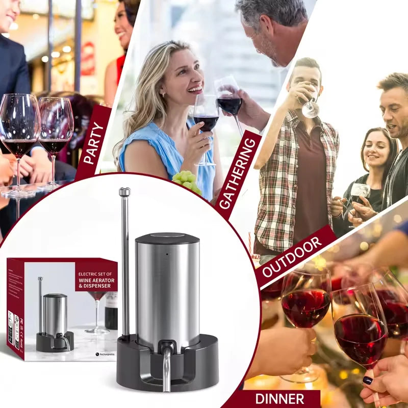 Rechargeable Electric Wine Aerator & Dispenser – Automatic, Type-C