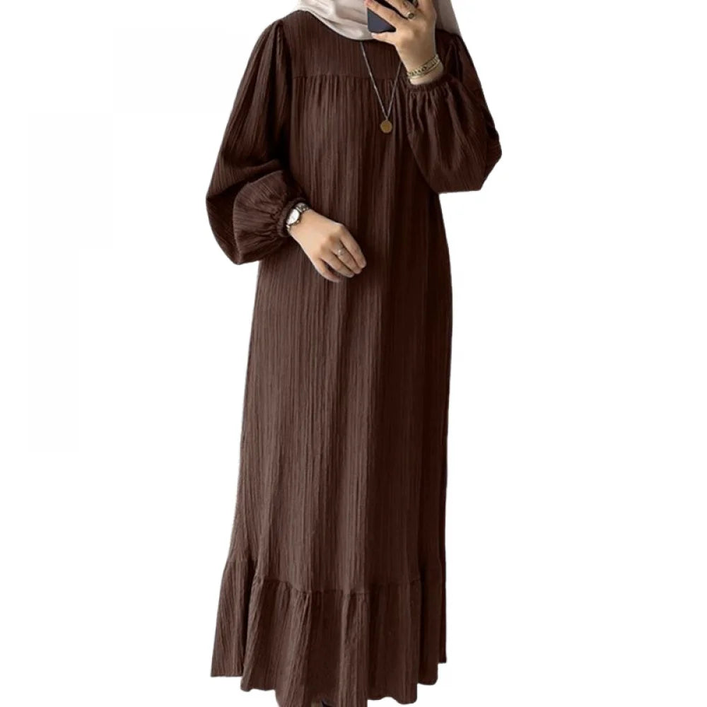 Women’s Elegant Muslim Abaya – Long Batwing Sleeve Kaftan for Ramadan & Prayer