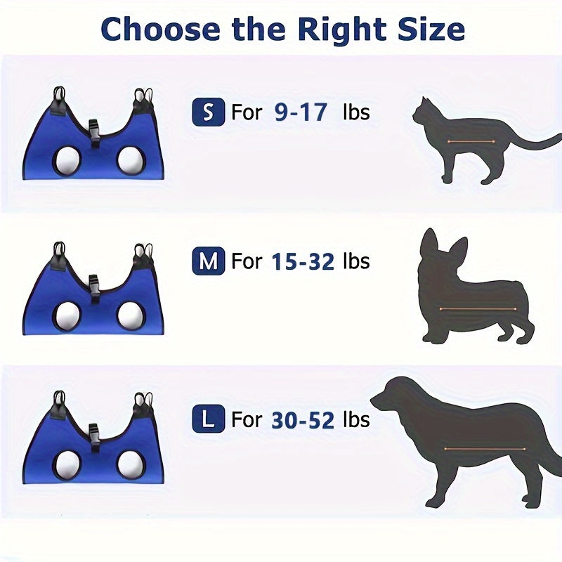 For Dogs & Cats, Hammock Harness Pet Grooming Sling, Restraint Bag for Bathing, Trimming, Nail Clipping