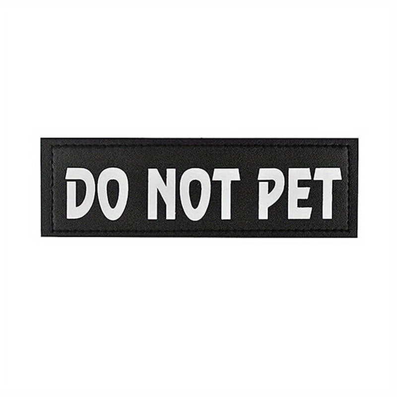 [Service Dog Vest Patch] 1pc PU Leather Service Dog Vest Patch - Dual-Size Hook and Loop Fastener, "DO NOT PET", "IN TRAINING", "EMOTIONAL SUPPORT" Text Options for Pet Harnesses