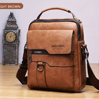Men'S Vintage Crossbody Bag - Adjustable Strap, Multiple Compartments, Business Casual Shoulder Bag with "WEIXIER SINCE 2008" Branding, Black & Brown Options, Casual Crossbody | Vintage Crossbody | Adjustable Strap Bag