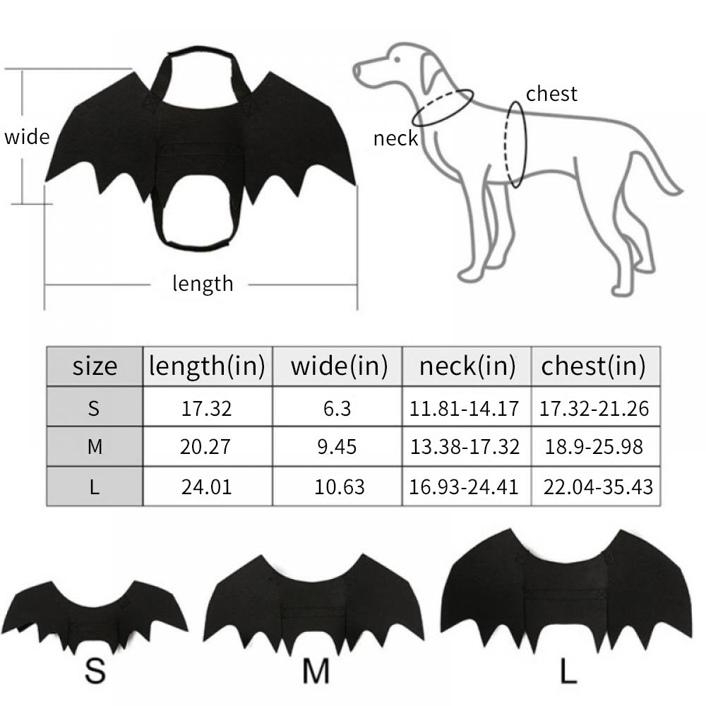 Halloween Pet Costume - Bat Wings for Your Furry Friend - Perfect for Trick or Treating and Costume Parties