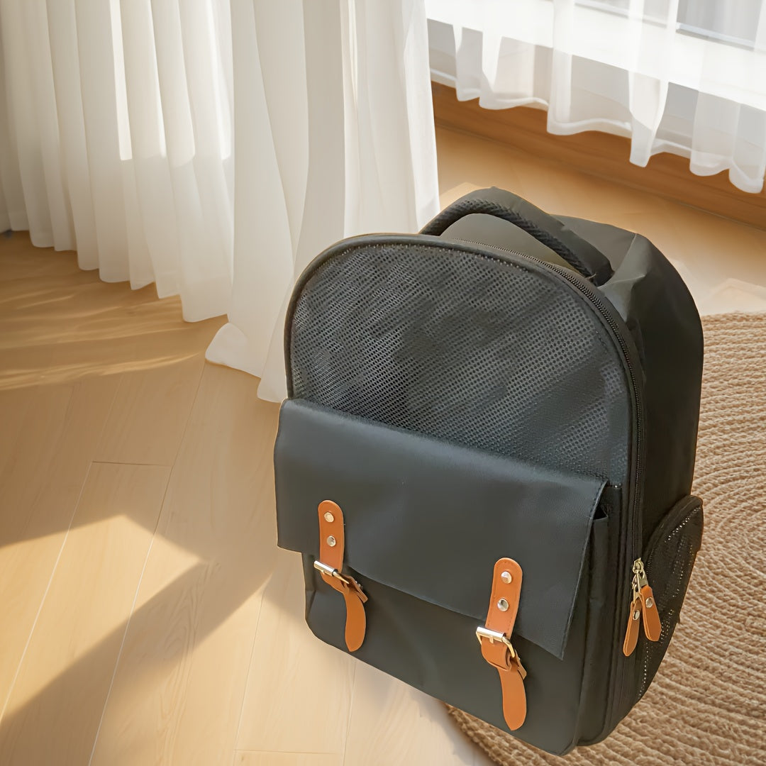 Stylish Pet Backpack Carrier for Cats and Small Dogs – Breathable, Lightweight, and Spacious – Ideal for Travel and Outdoor Adventures