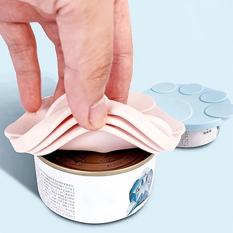 1pc Pet Food Freshness Sealing Set - Airtight Silicone Can Lid, Adorable Cat Paw Pattern Spoon, Preserves Nutrients and Flavor, Suitable for Both Dogs and Cats, Includes 1 Piece of Sealing Set