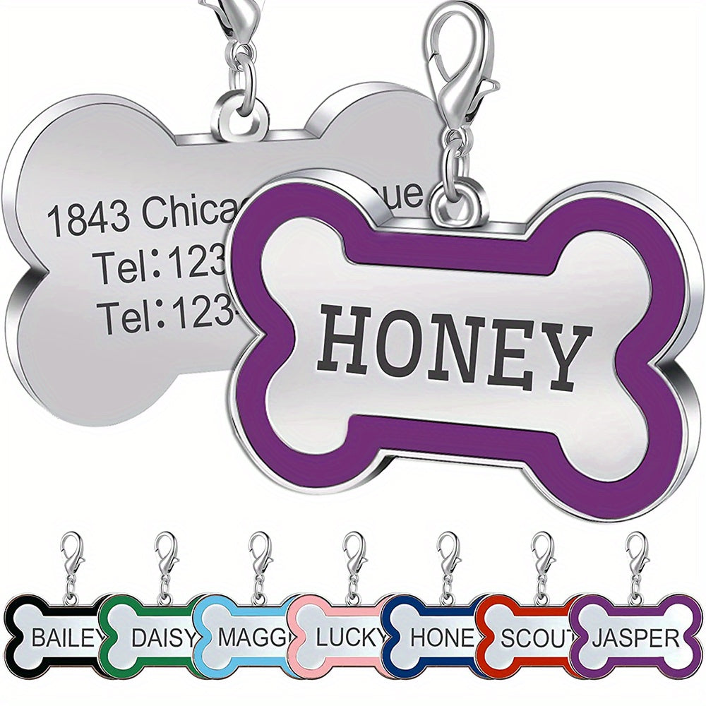 Custom Pet ID Tags - Engraved Both Sides with Your Pet's Name!
