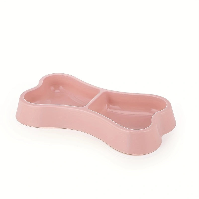 Macaron Bone Shaped Double Bowl - Dog Pet Bone Shaped Bowl