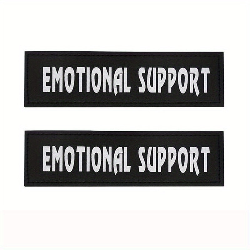 [Service Dog Vest Patch] 1pc PU Leather Service Dog Vest Patch - Dual-Size Hook and Loop Fastener, "DO NOT PET", "IN TRAINING", "EMOTIONAL SUPPORT" Text Options for Pet Harnesses