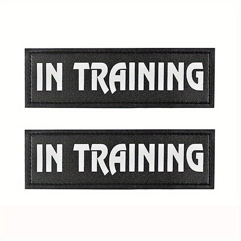 [Service Dog Vest Patch] 1pc PU Leather Service Dog Vest Patch - Dual-Size Hook and Loop Fastener, "DO NOT PET", "IN TRAINING", "EMOTIONAL SUPPORT" Text Options for Pet Harnesses