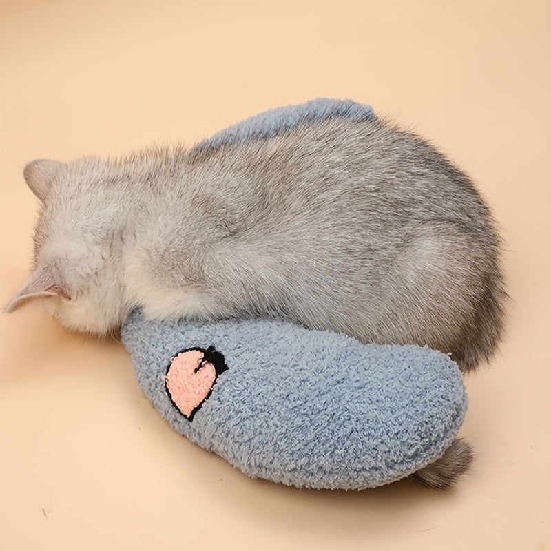 Cozy U-Shaped Pet Pillow - Ultra Soft, Fluffy, Calming Toy for Deep Sleep, Promoting Relaxation and Reducing Anxiety in Cats