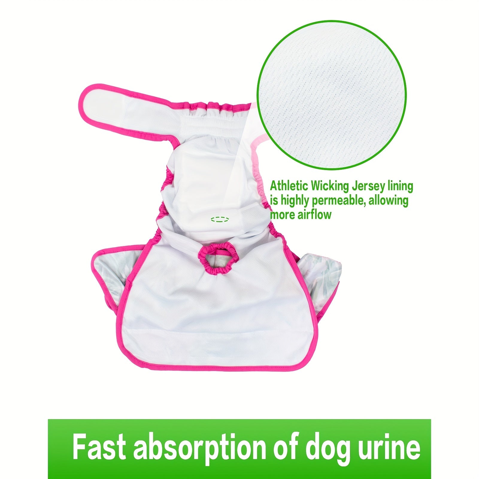 Comfort-Fit Washable Female Dog Diaper - Reusable, Breathable Pet Period & Heat Cycle Solution