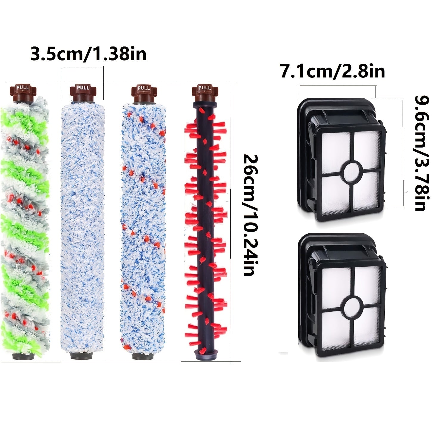1pc/2pcs Bissell CrossWave & CrossWave Pet Pro Vacuum Cleaner Accessories Velvet Brush Roller Brush
