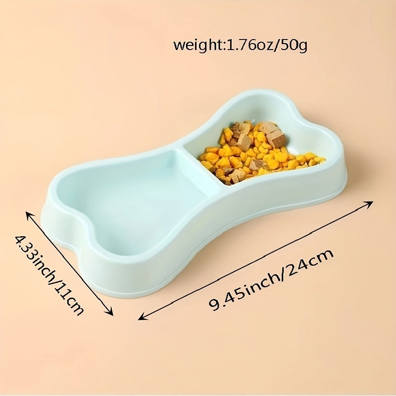 Macaron Bone Shaped Double Bowl - Dog Pet Bone Shaped Bowl