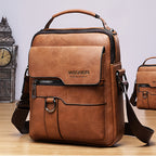 Men'S Vintage Crossbody Bag - Adjustable Strap, Multiple Compartments, Business Casual Shoulder Bag with "WEIXIER SINCE 2008" Branding, Black & Brown Options, Casual Crossbody | Vintage Crossbody | Adjustable Strap Bag