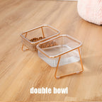 Transparent Double Cat Bowl With Vertical Design For Easy Feeding And Hydration - Ideal Pet Supplies For Cats