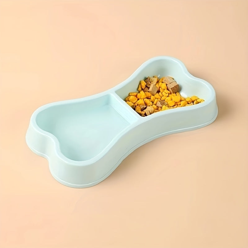 Macaron Bone Shaped Double Bowl - Dog Pet Bone Shaped Bowl