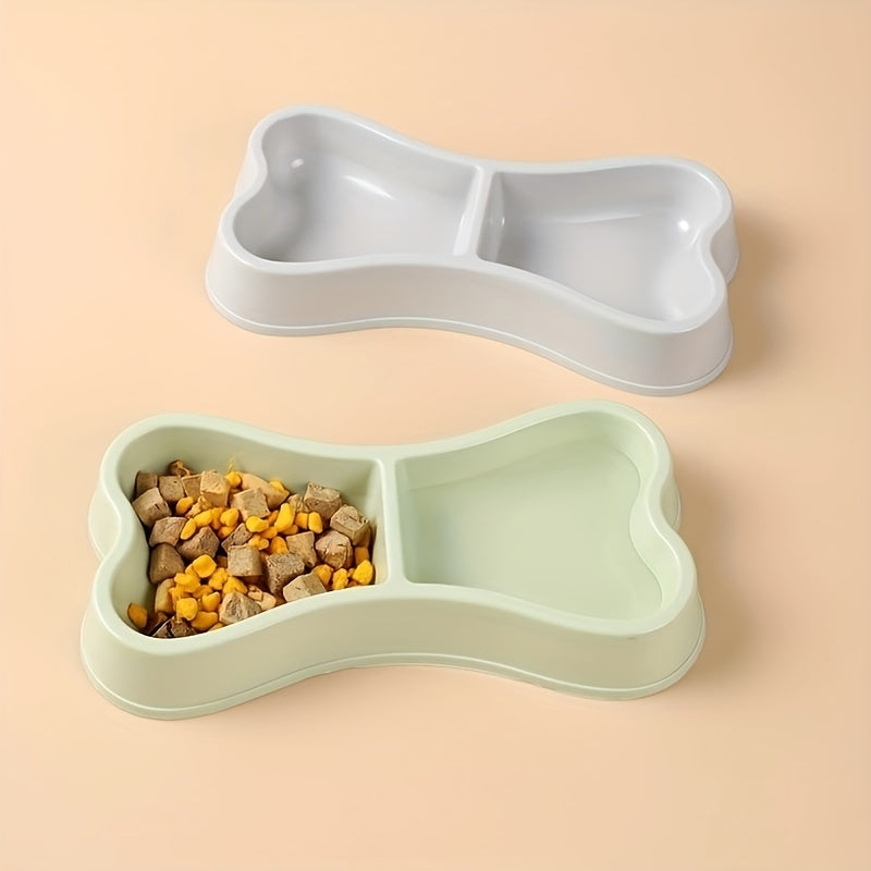 Macaron Bone Shaped Double Bowl - Dog Pet Bone Shaped Bowl