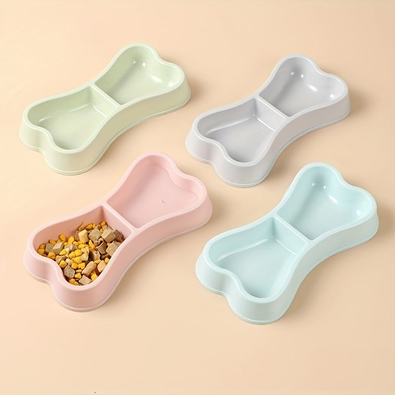 Macaron Bone Shaped Double Bowl - Dog Pet Bone Shaped Bowl