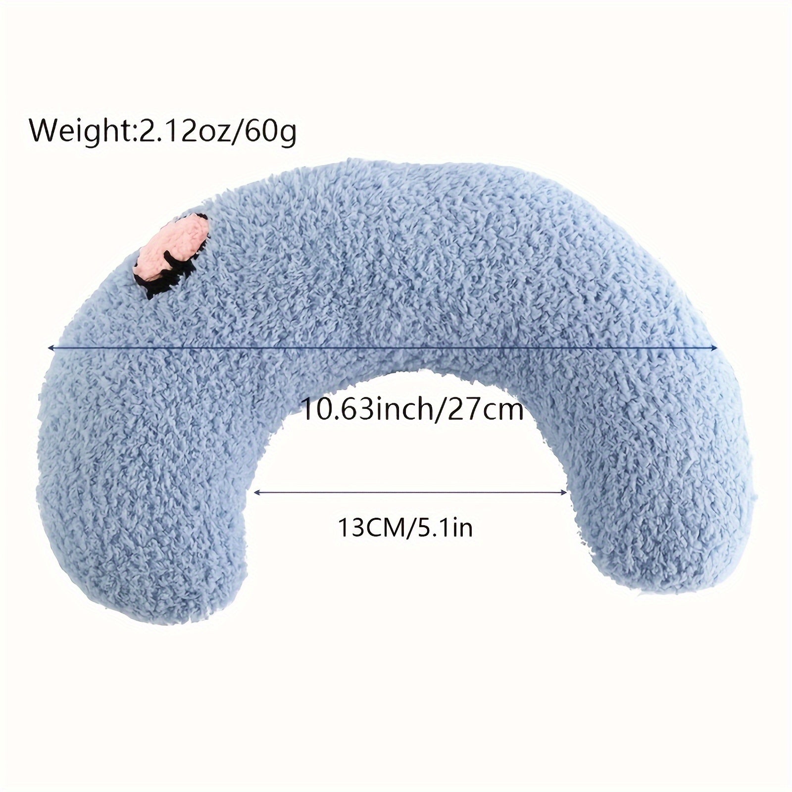 Cozy U-Shaped Pet Pillow - Ultra Soft, Fluffy, Calming Toy for Deep Sleep, Promoting Relaxation and Reducing Anxiety in Cats