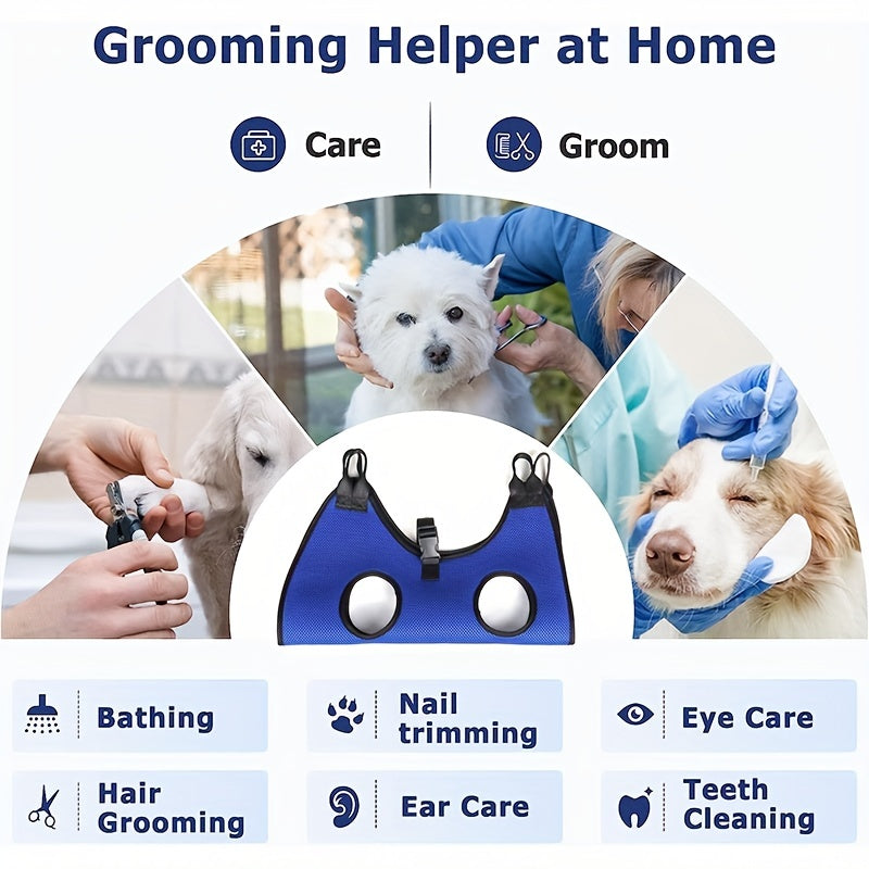 For Dogs & Cats, Hammock Harness Pet Grooming Sling, Restraint Bag for Bathing, Trimming, Nail Clipping